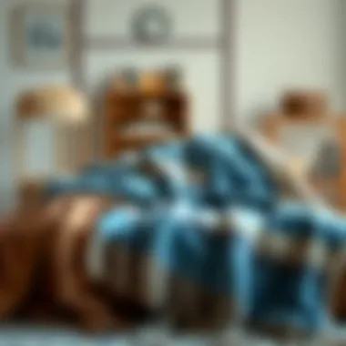 Magnificent The Elegant Duality of Blue and Beige Throw Blankets