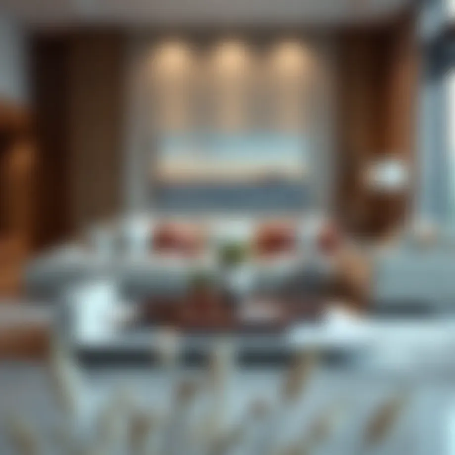 Elegant convertible coffee table in a modern living room setting