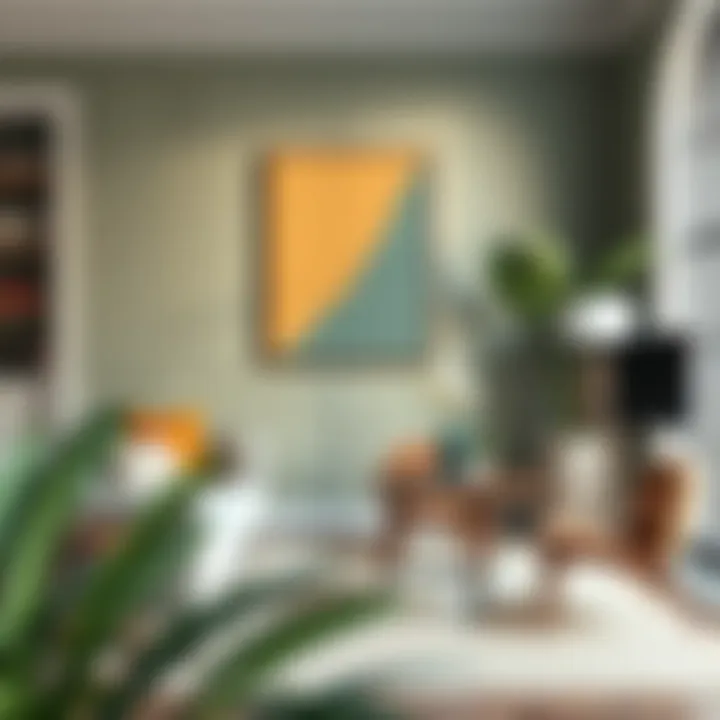 Palette of colors displayed in a stylish interior setting