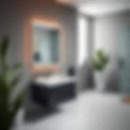 Modern square sink vanity in a sleek bathroom setting