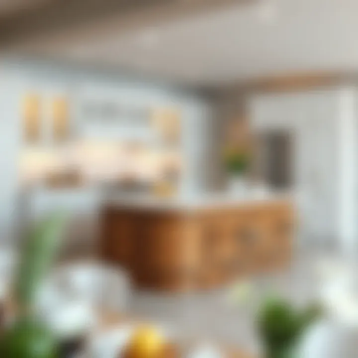 Variety of customizable options for a curved kitchen island.