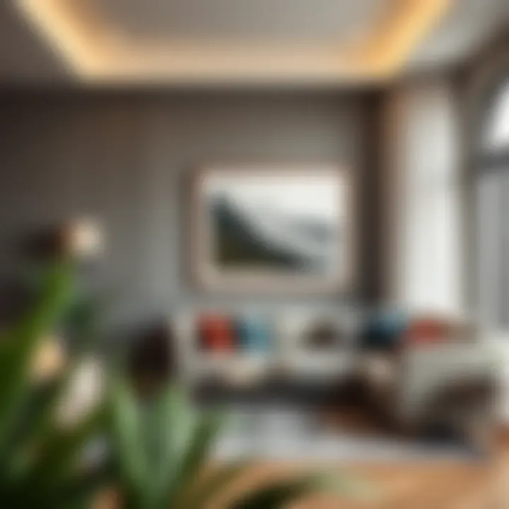 A stylish living room featuring a 23 x 16 inch frame as a focal point.