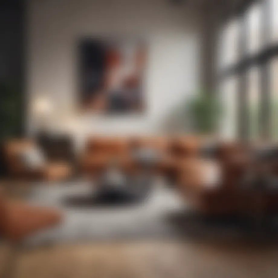 Modern living room furniture showcasing contemporary design elements