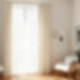Elegant white linen curtains draping a large window