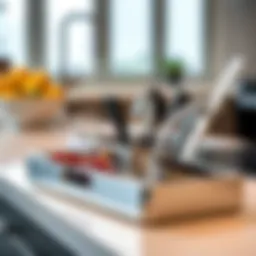 Sleek stainless steel cutlery tray with organized utensils