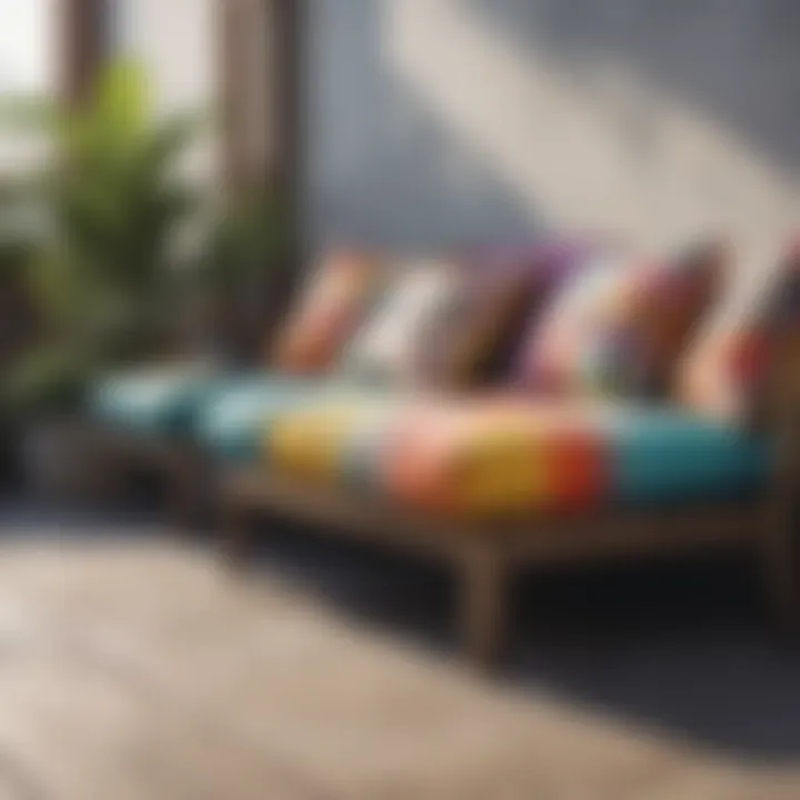 Colorful outdoor cushions enhancing deck aesthetics