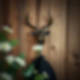 Elegant deer coat hook mounted on a rustic wooden wall