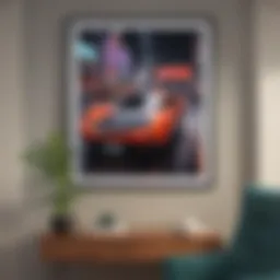 A sleek 24x36 modern frame showcasing abstract art on a contemporary wall.