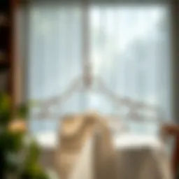 Elegant tablecloth hanger showcasing its design and functionality