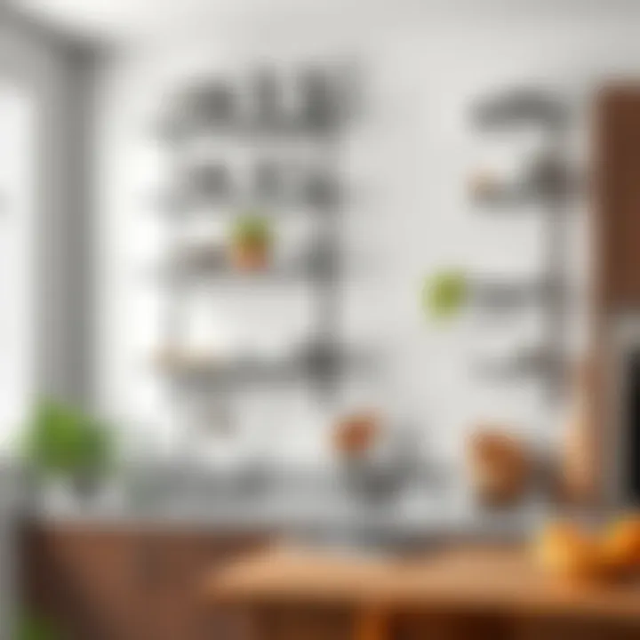 Installation of wall-mounted stainless steel shelves