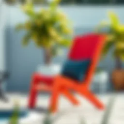 Vibrant and stylish outdoor chair with an artistic design