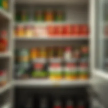 Stylish Pantry with Categorized Canned Items Categorized cans in a stylish pantry