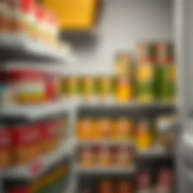A Well-Organized Pantry Displaying Canned Goods Neatly arranged cans in a pantry