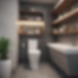 Modern shelving toilet design showcasing sleek lines and innovative features