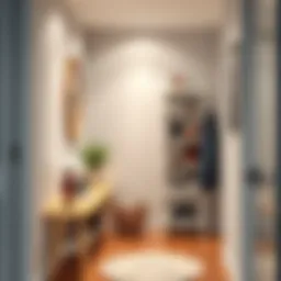 Elegant shoe rack design for narrow hallway