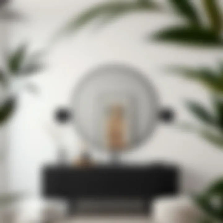 Stylish interior showcasing a black vanity mirror