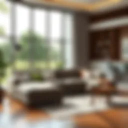 Elegant queen size sleeper sofa in a modern living room setting