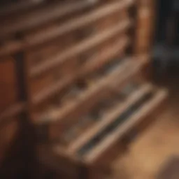 Historical peg drawer showcasing craftsmanship