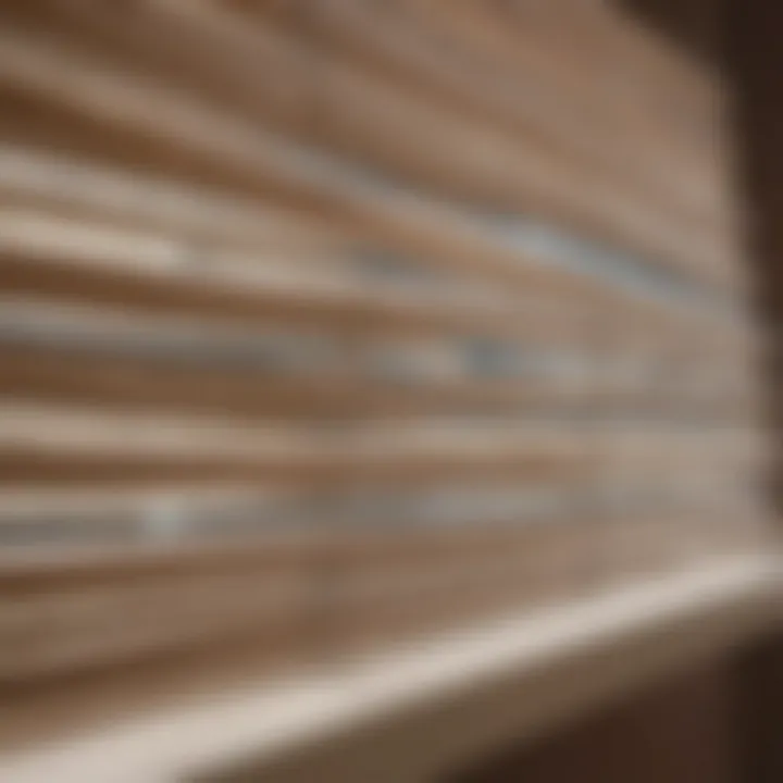 Close-up of intricate craftsmanship of Venetian roller blinds