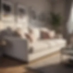 Elegant highly sprung sofa bed showcasing luxurious fabric